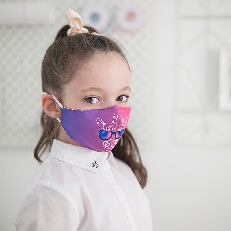 Lifestyle photography of kids` masks